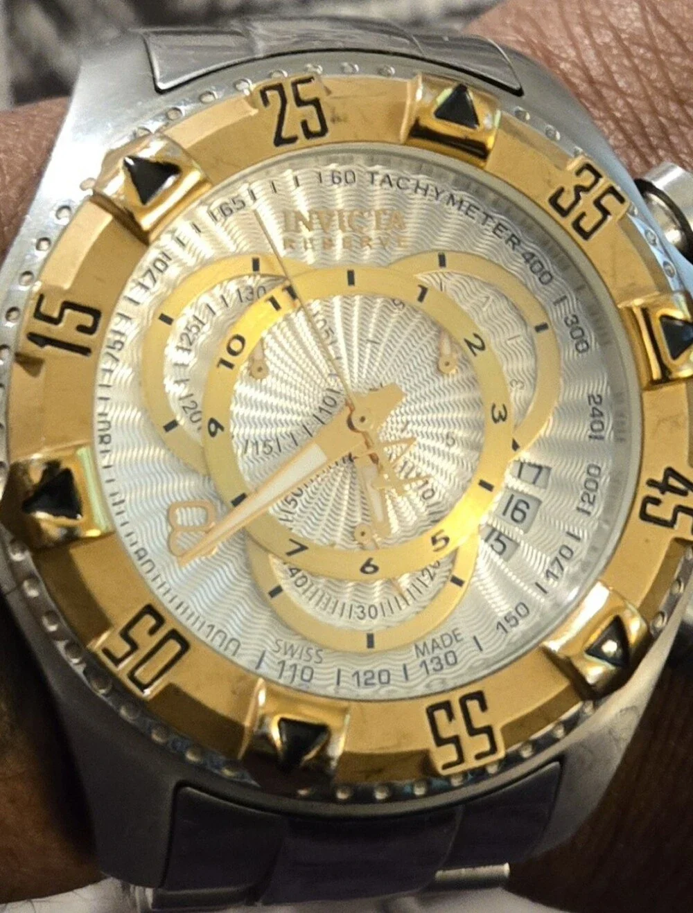 Invicta Men's Gold & Silver Chronograph Jacket-Style Watch